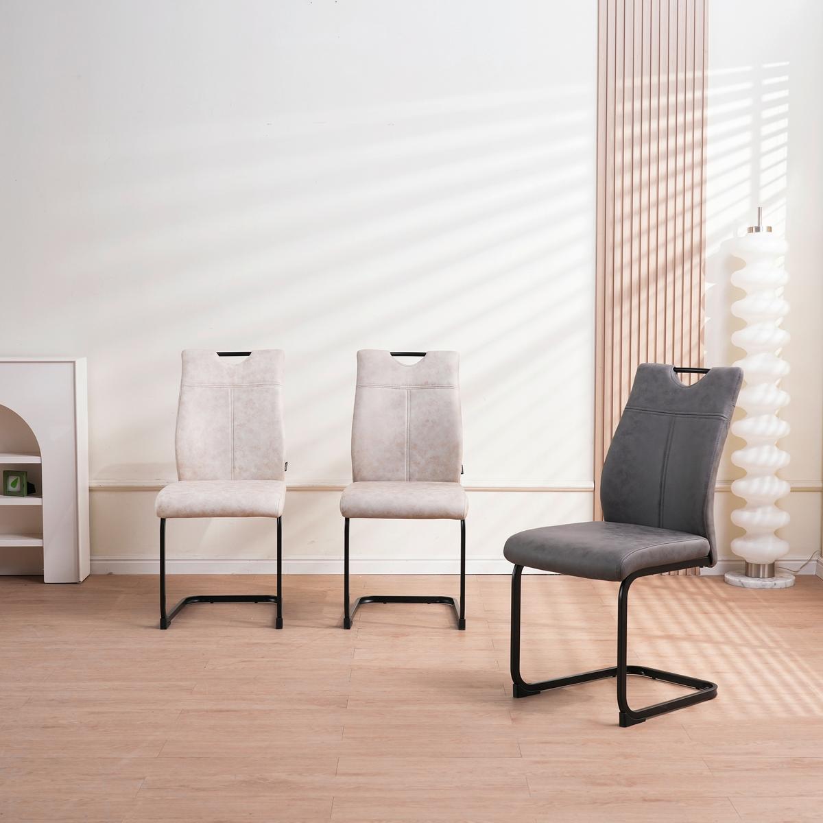 KRZESŁO NA PŁOZIE KERMIT - czarny/szary, Design, metal/tkanina (43/97/57cm) - Xora