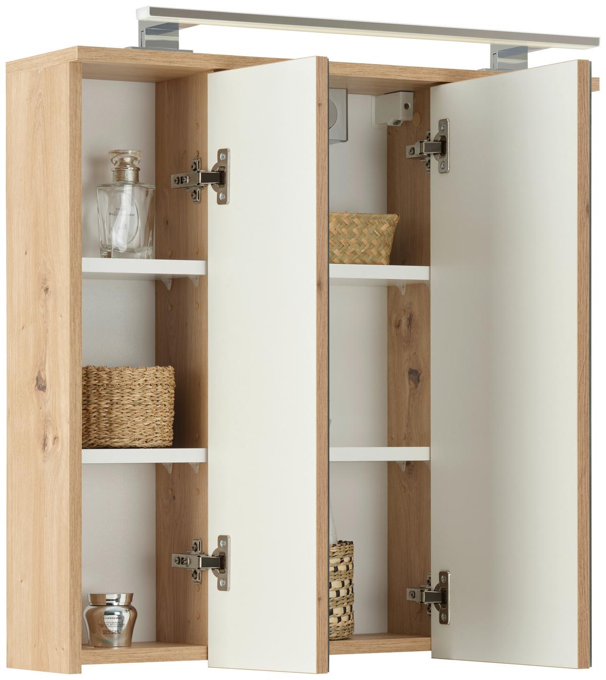 Dulap cu oglindă Giga - stejar Artisan, Modern, sticlă/material pe bază de lemn (70/70/19cm)