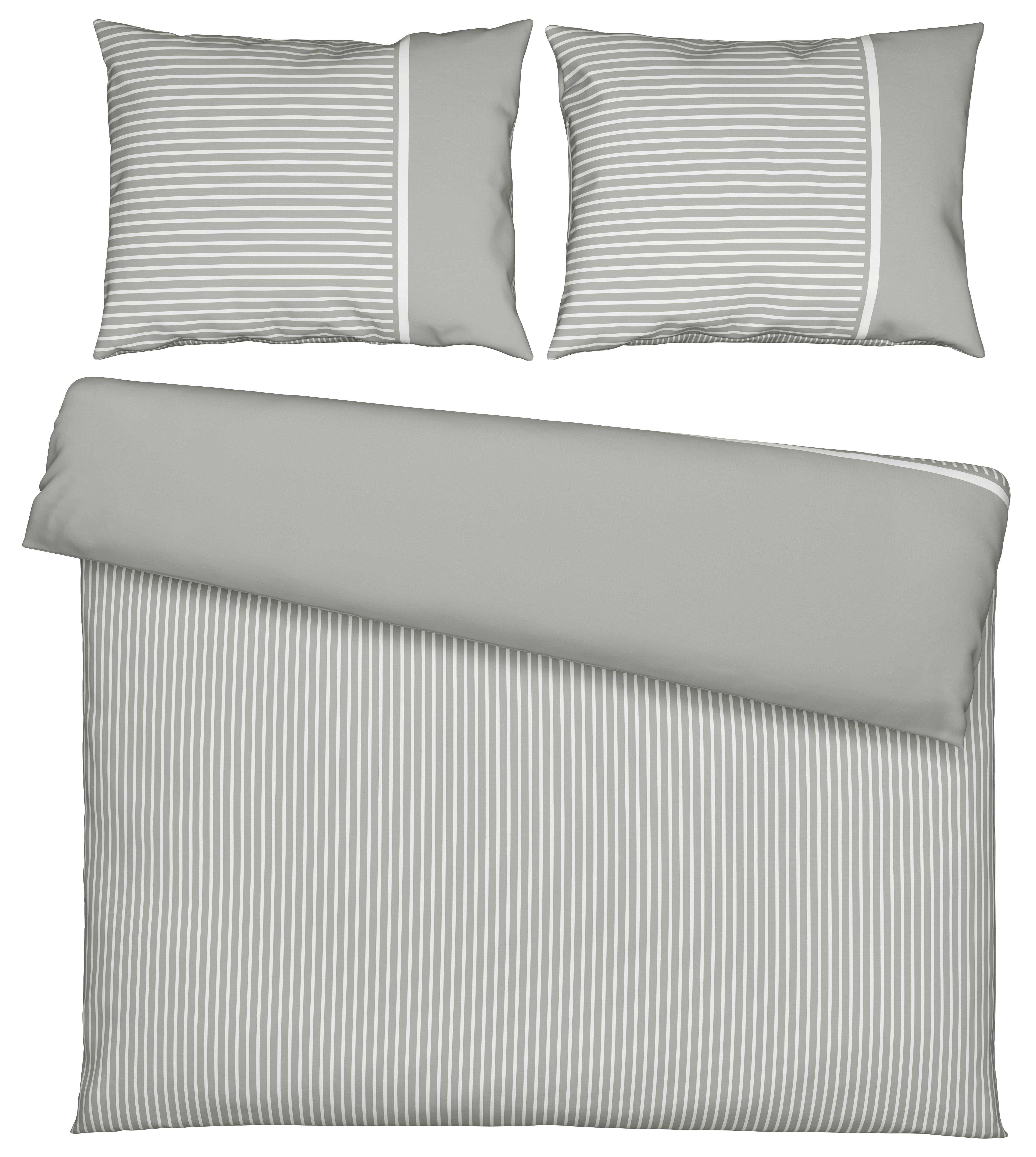 Bettwäsche Johannes XXL Hellgrau ca. 200x220cm - Hellgrau, KONVENTIONELL, Textil (200/220cm) - Mömax