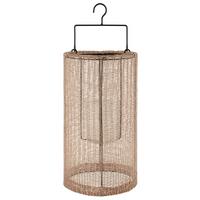 Laterne Talea in Braun Ø ca. 18cm - Braun, Basics, Glas/Textil (18/33cm) - Modern Living