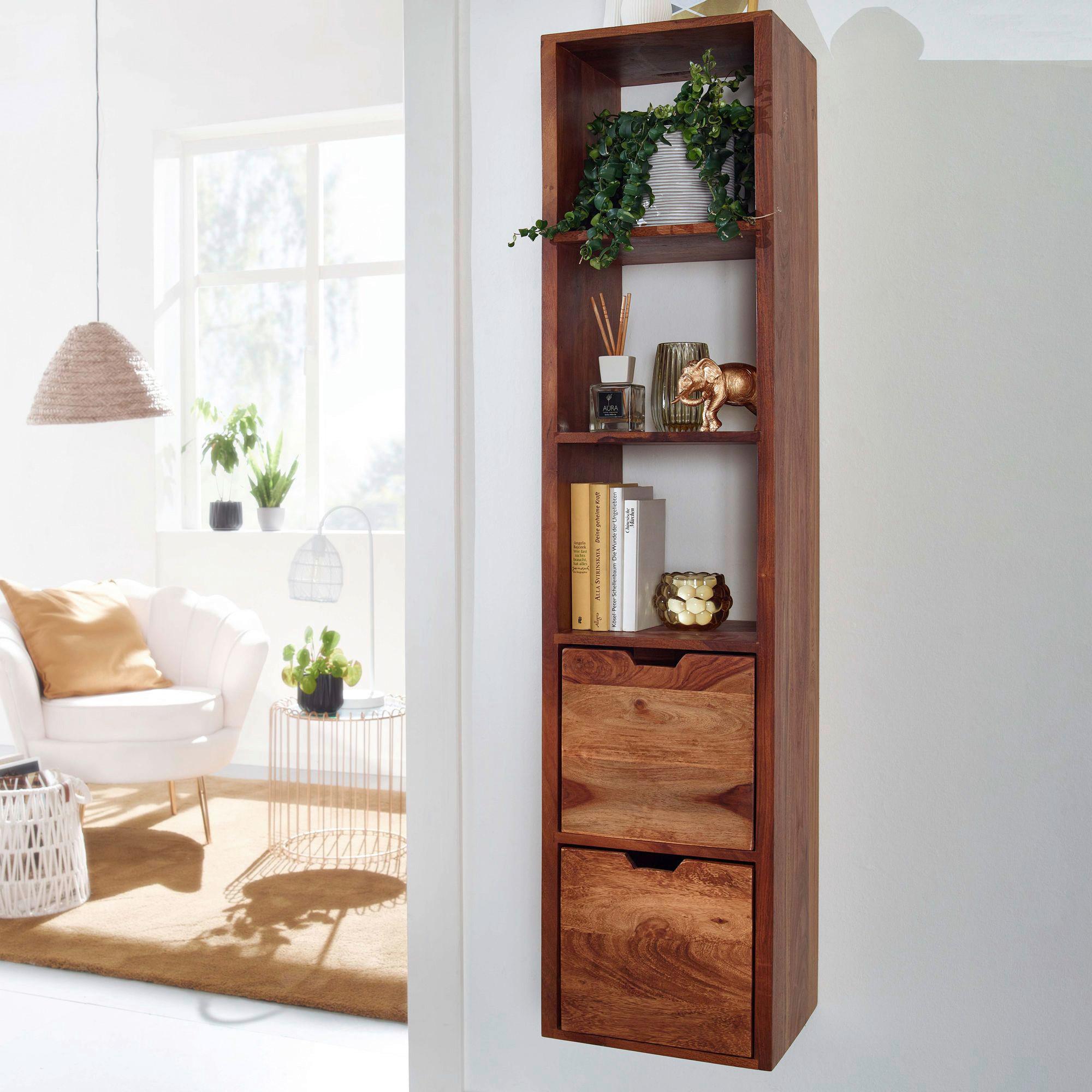 WANDREGAL WOHNLING - Sheeshamfarben, Modern, Holz (35/150/30cm) - MID.YOU