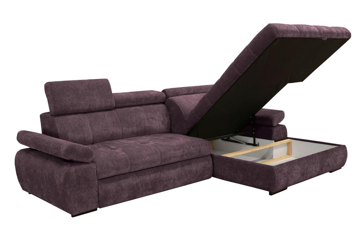Kutna Garnitura Vegas - boje kupine/crna, Design, drvo/tekstil (294/173cm) - Modern Living