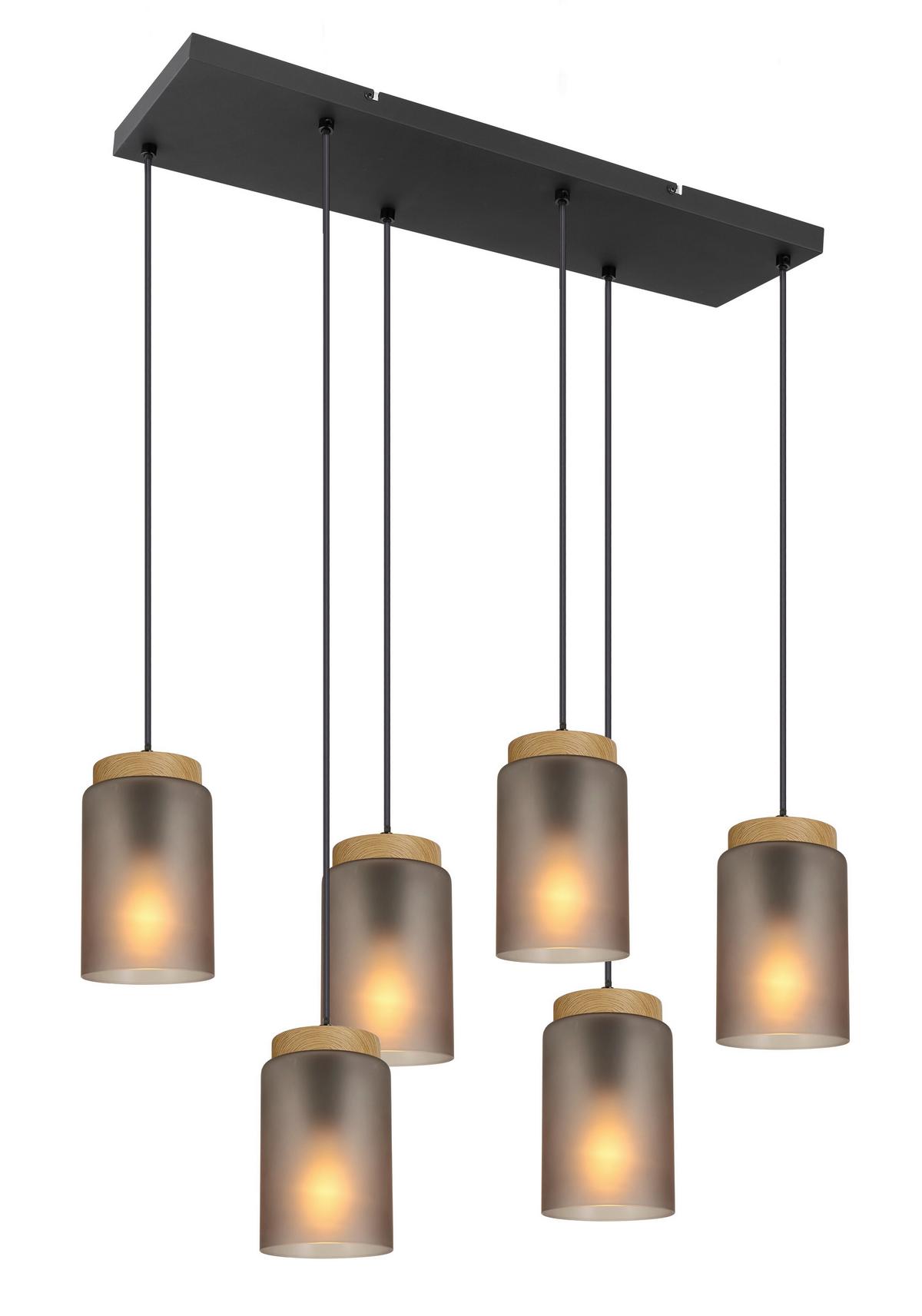 LAMPA WISZĄCA MAJA - czarny/szary, Trend, metal/szkło (77,5/24/120cm) - Novel