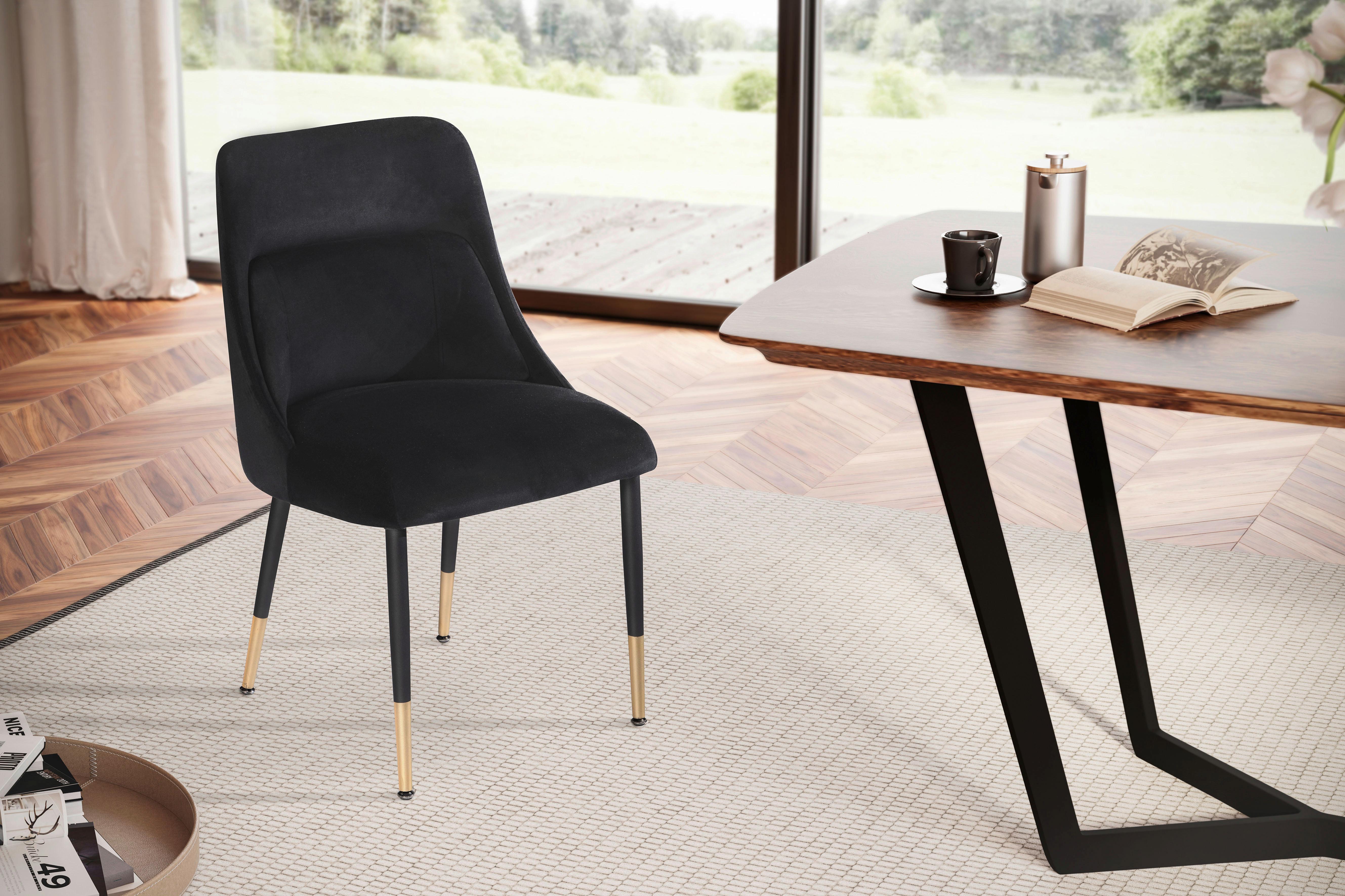 Stol Wl6.997 - zlate barve/črna, Design, kovina/tekstil (49/85/56cm) - Livetastic