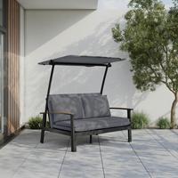 Lounge Zofa Serdal - črna/barva oreha, Moderno, kovina/tekstil (138/147/97cm) - Mömax