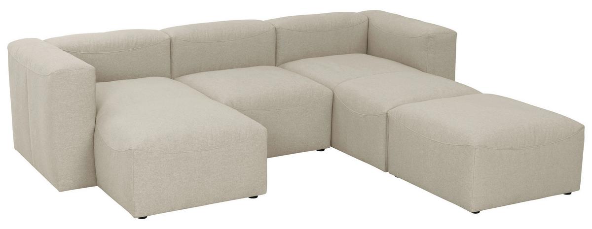 WOHNLANDSCHAFT LENA - Creme, Design, Kunststoff/Textil (160/275/235cm) - Max Winzer