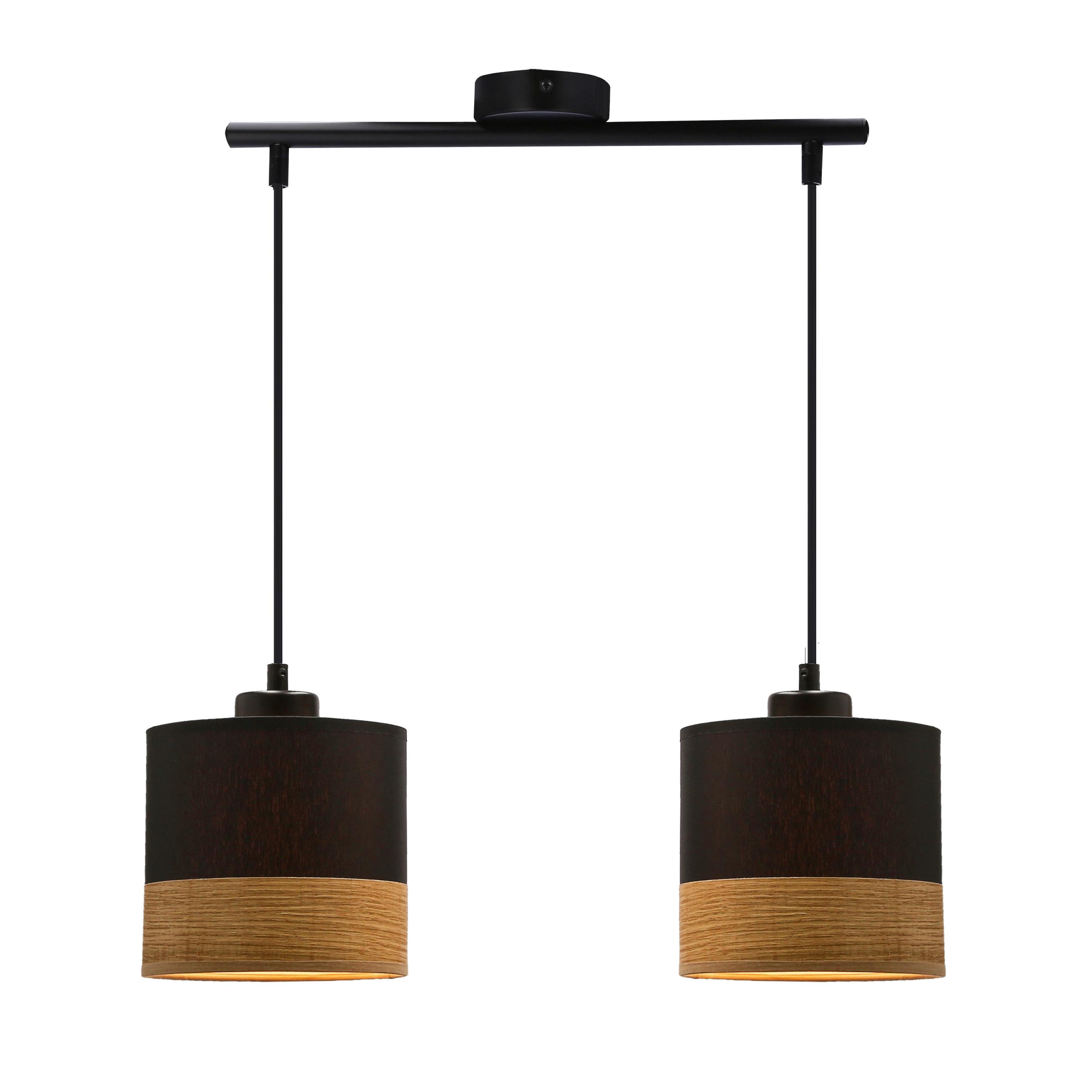 Viseća Svjetiljka Porto - boje hrasta/crna, Natur, metal/tekstil (48/15/115cm)