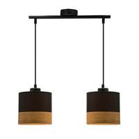 Viseća Svjetiljka Porto - boje hrasta/crna, Natur, metal/tekstil (48/15/115cm)