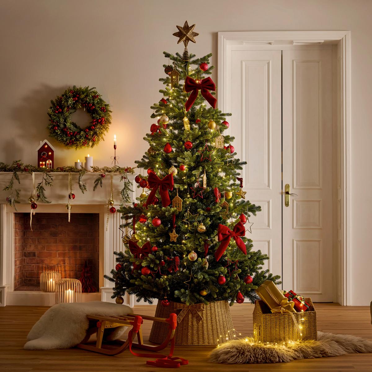 Weihnachtsbaum Geneva Grün ca. 210cm - Grün, KONVENTIONELL, Kunststoff/Metall (126/210cm) - Mömax