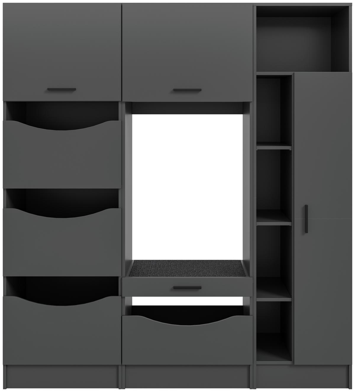 Omara Za Pralni Stroj Free, Antracit - antracit, Basics, leseni material (176/195/68cm) - MID.YOU