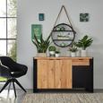 Sideboard Schwarz/Natur - Schwarz/Naturfarben, LIFESTYLE, Holz/Holzwerkstoff (135/80/40cm) - Zandiara Sideboard Schwarz/Natur - Schwarz/Naturfarben, LIFESTYLE, Holz/Holzwerkstoff (135/80/40cm) - Zandiara