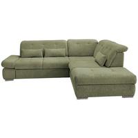 Wohnlandschaft Dalida Grün Chenille - Chromfarben/Grün, Design, Textil/Metall (280/254cm) - Livetastic