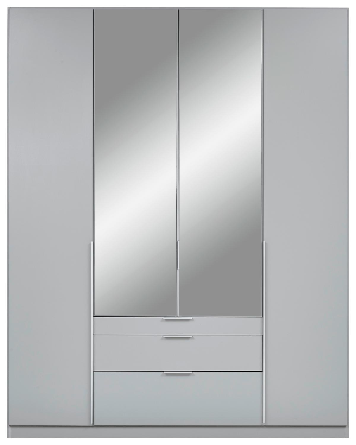Dulap cu uși rotative ALABAMA - argintiu/gri deschis, Modern, material pe bază de lemn (181/229/54cm)