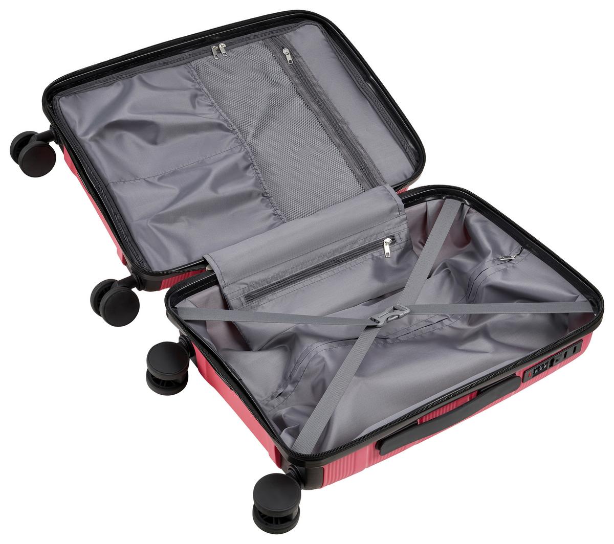 Reisekofferset Capri Pink, 3-teilig - Pink, KONVENTIONELL, Kunststoff/Textil - Mömax