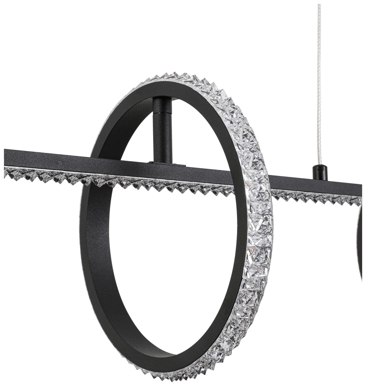 Viseča Led-svetilka Ulo - črna, Moderno, kovina/umetna masa (80/20/120cm) - Modern Living