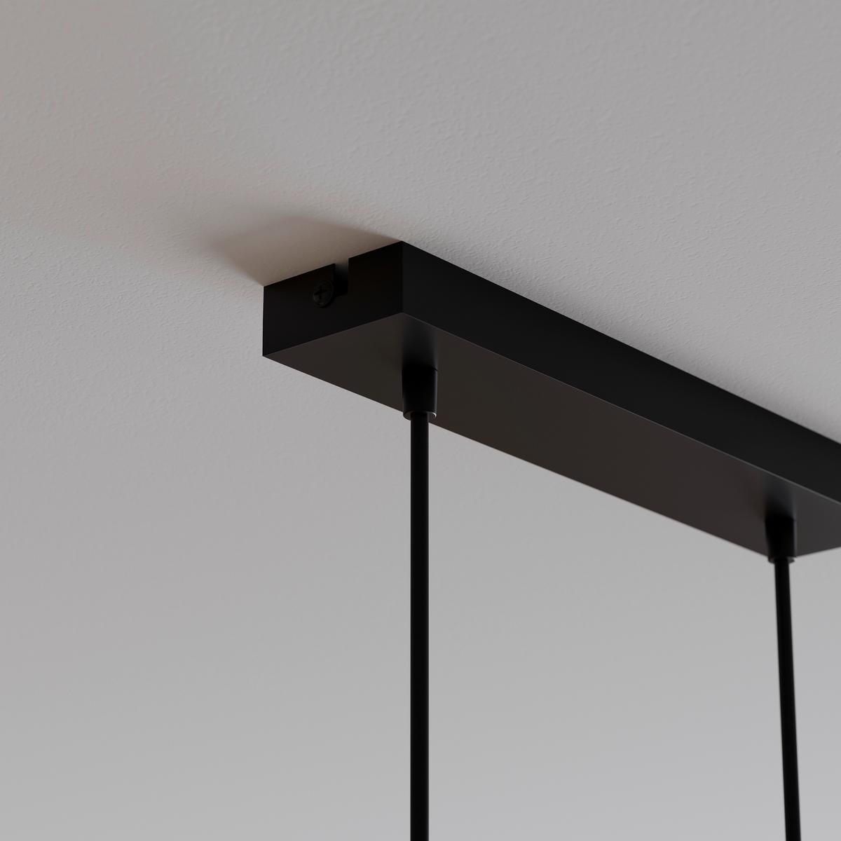 Svjetiljka Viseća 15656-5h Moitas - prirodne boje/crna, Natur, staklo/drvni materijal (115/15/120cm) - Globo