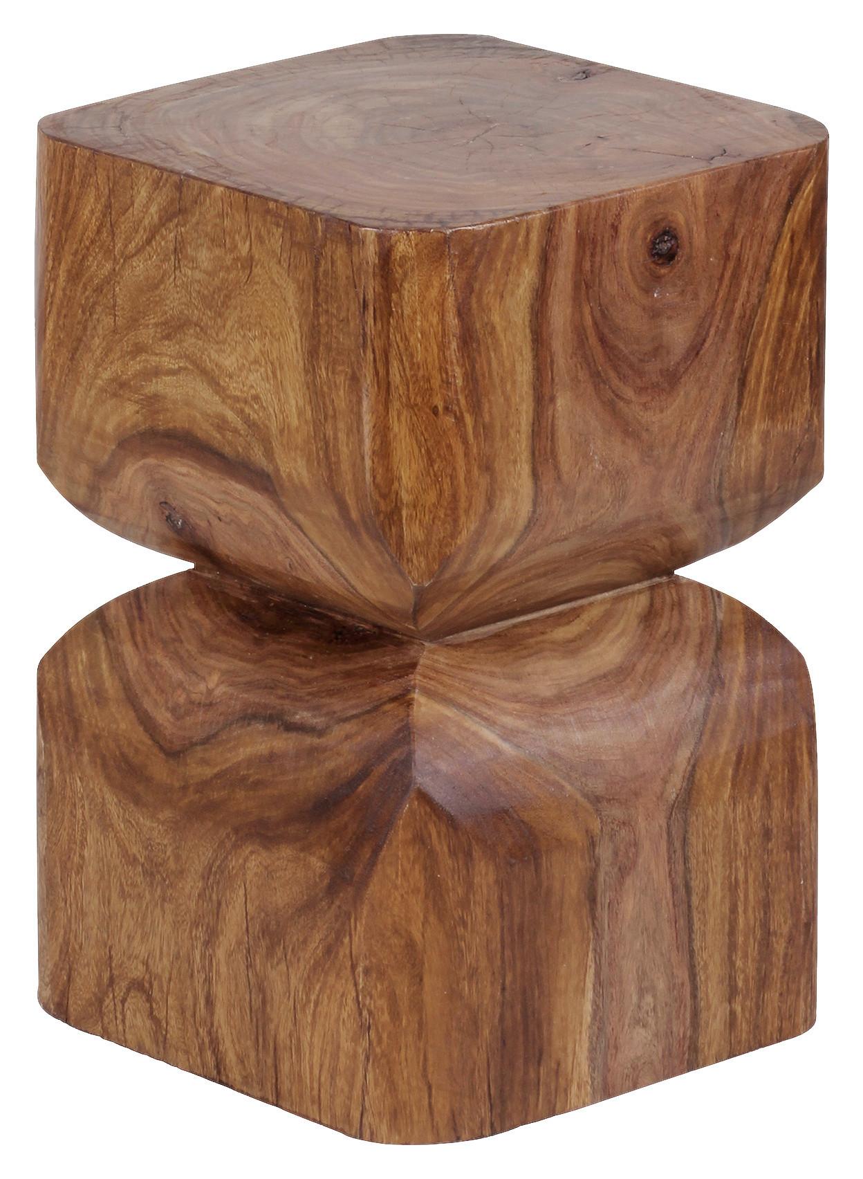 Beistelltisch "WL1.562" , ca. 30x30 cm, aus Sheesham - Sheeshamfarben, Design, Holz (30/30/45cm) - MID.YOU