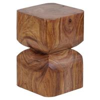 Beistelltisch "WL1.562" , ca. 30x30 cm, aus Sheesham - Sheeshamfarben, Design, Holz (30/30/45cm) - MID.YOU