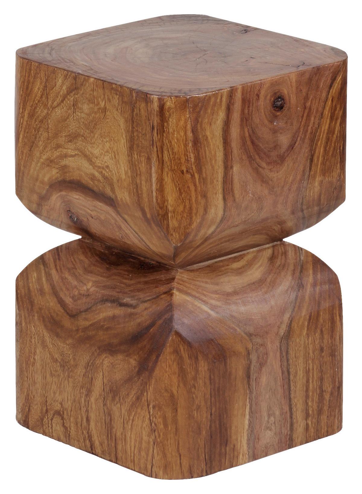 Beistelltisch "WL1.562" , ca. 30x30 cm, aus Sheesham - Sheeshamfarben, Design, Holz (30/30/45cm) - MID.YOU