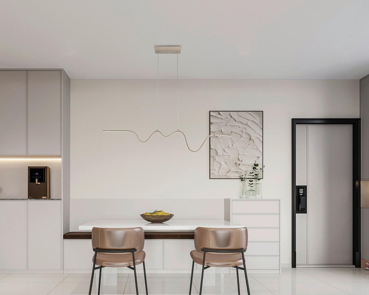 LAMPA WISZĄCA BEATRIX - kolor piaskowy, Trend, tworzywo sztuczne/metal (100/8/120cm) - Collet's Monde