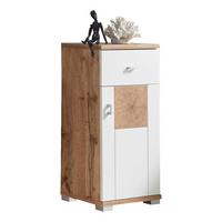 SZAFKA DOLNA SPALT - kolor dębowy/kolor srebrny, Design, materiał drewnopochodny/tworzywo sztuczne (38/80/30cm) - MID.YOU