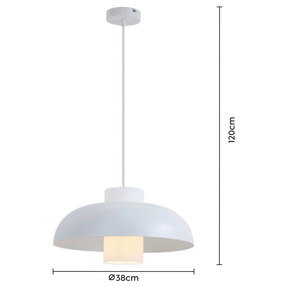 LAMPA WISZĄCA JULIE - biały, Trend, metal/szkło (38/120cm) - Collet's Monde