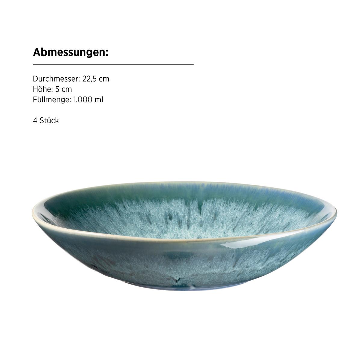 SUPPENTELLERSET 935553 CARELLIA TELLERSET - Blau, Basics, Keramik (22,5/5cm) - Mäser