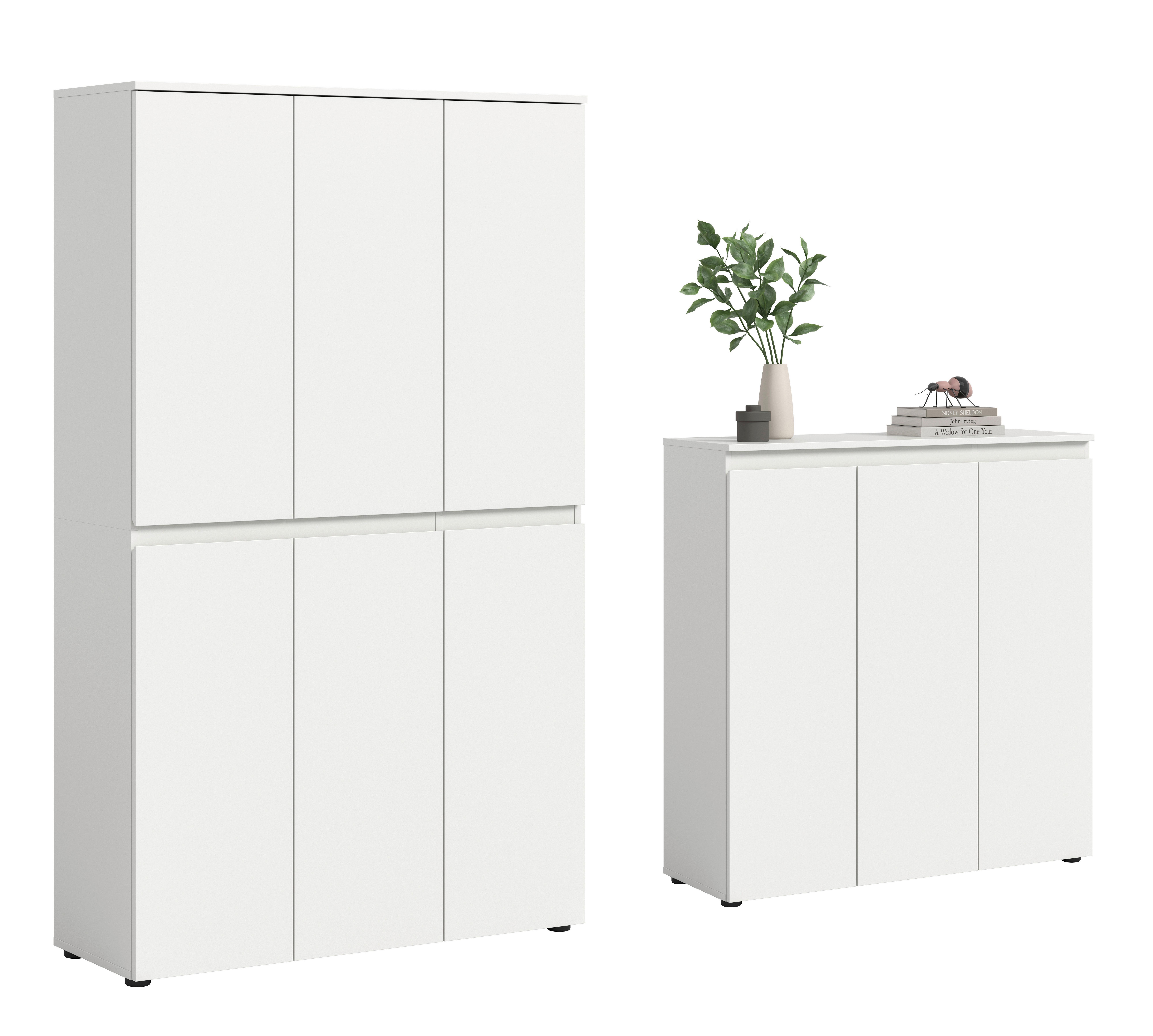 Garderobenschrank Scarpa Weiß - Schwarz/Weiß, Design, Holzwerkstoff/Kunststoff (235/175/37cm) - Livetastic