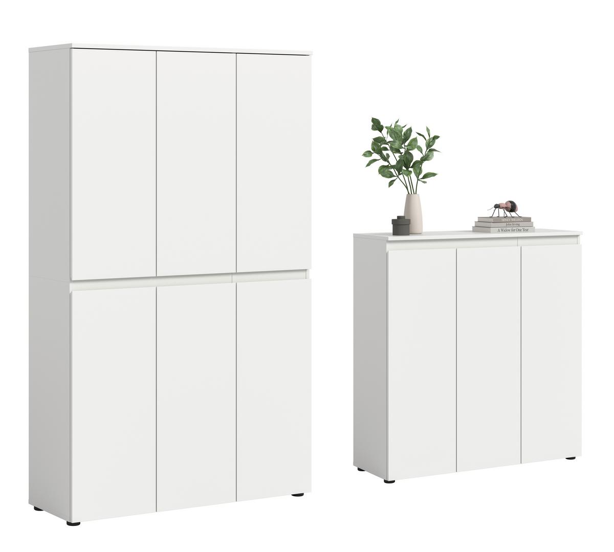 Garderobenschrank Scarpa Weiß - Schwarz/Weiß, Design, Holzwerkstoff/Kunststoff (235/175/37cm) - Livetastic