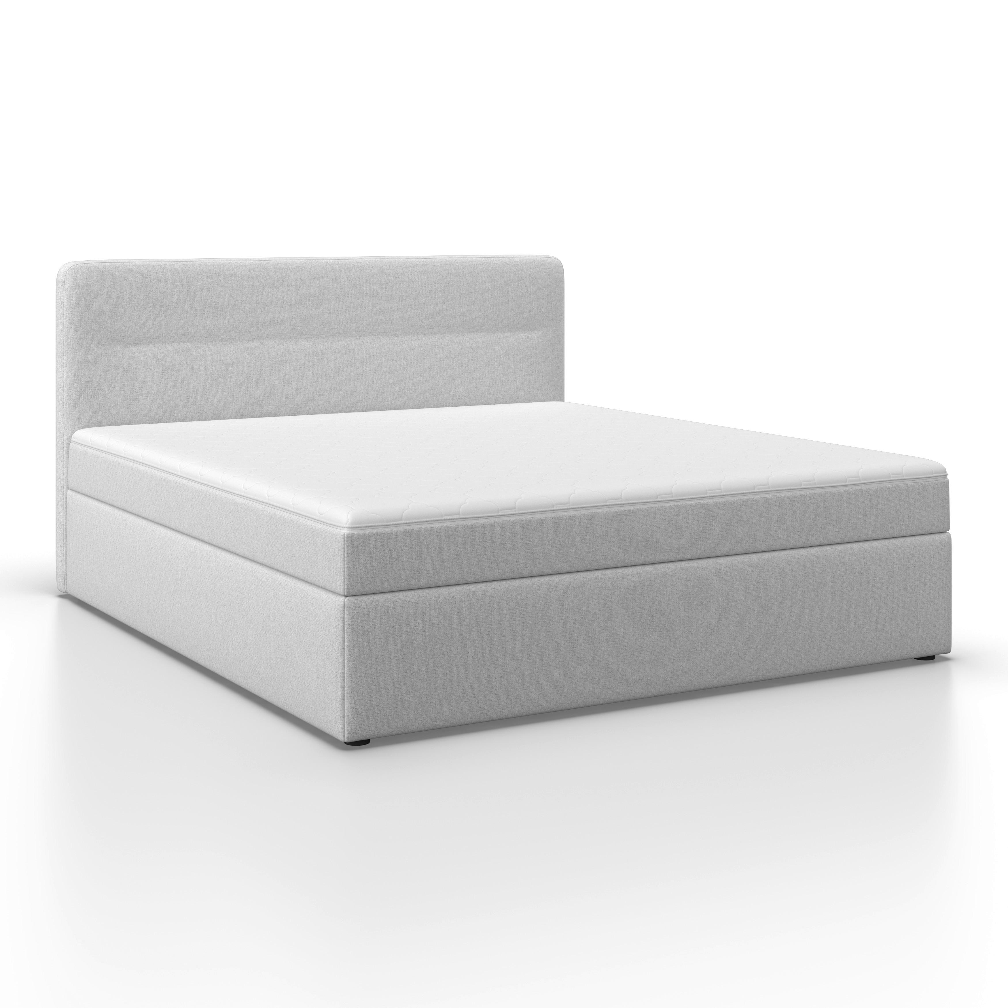 BOXSÄNG MARCO - ljusgrå/svart, Modern, trä/textil (180/200cm) - Bessagi Home