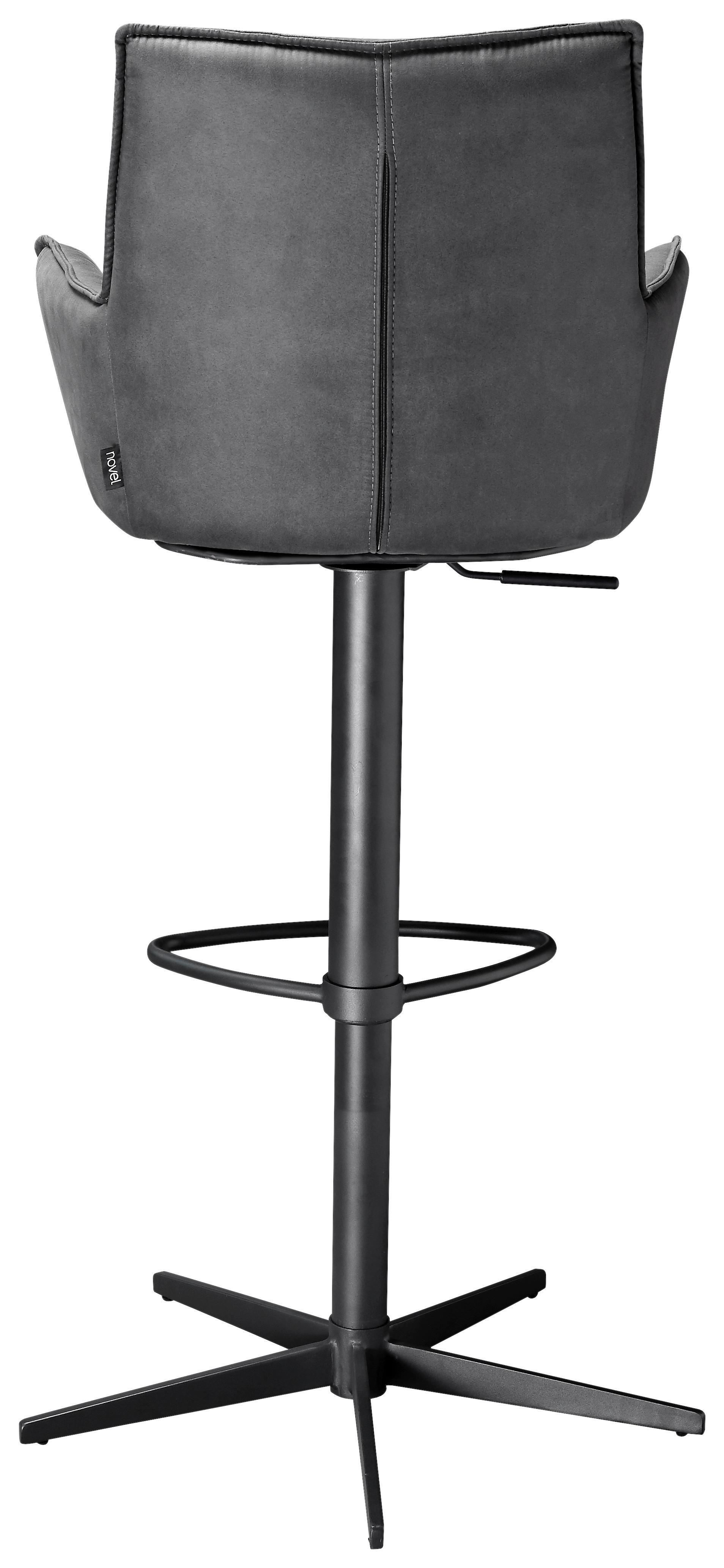 STOŁEK BAROWY OSAKA MOOVE - ciemnoszary/czarny, Design, metal/tkanina (56/110/55cm) - Novel