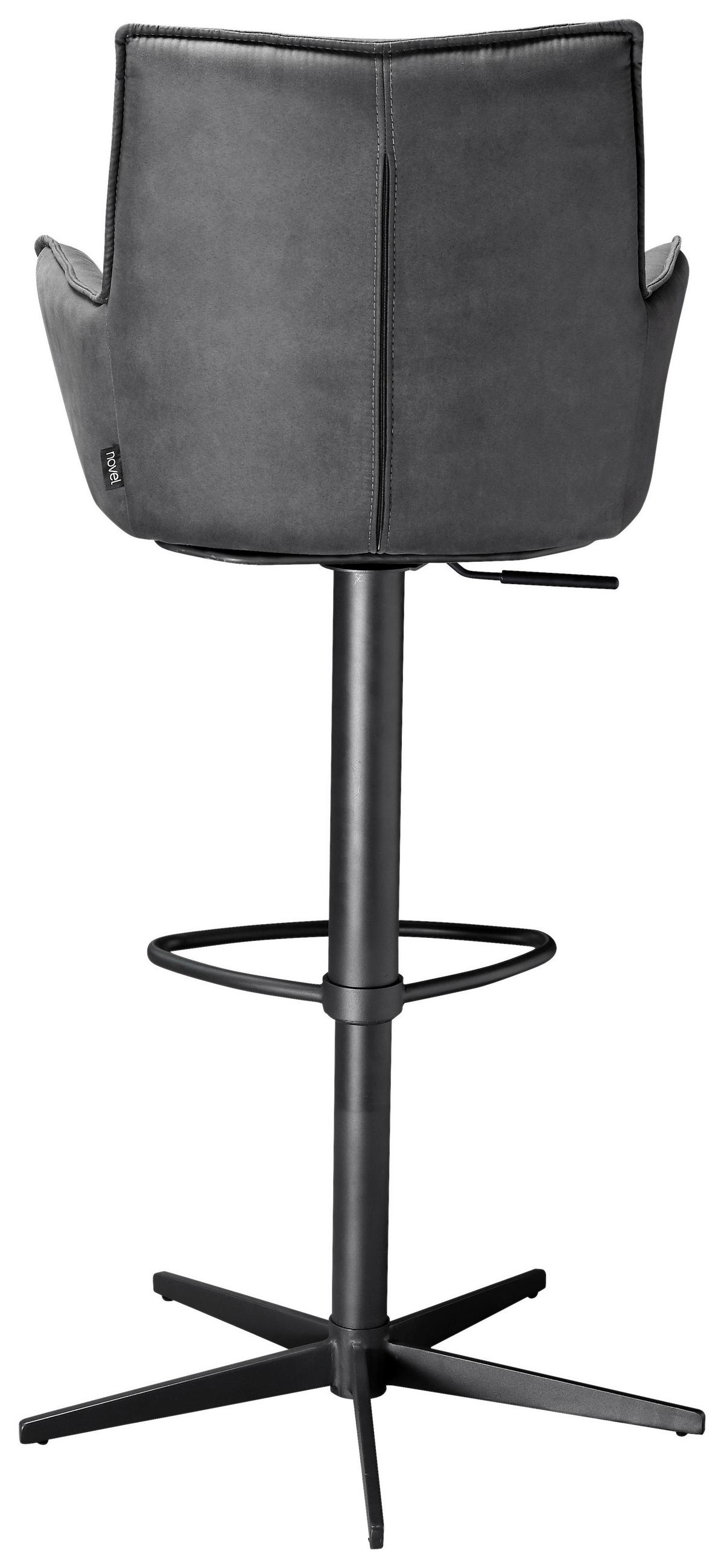 STOŁEK BAROWY OSAKA MOOVE - ciemnoszary/czarny, Design, metal/tkanina (56/110/55cm) - Novel