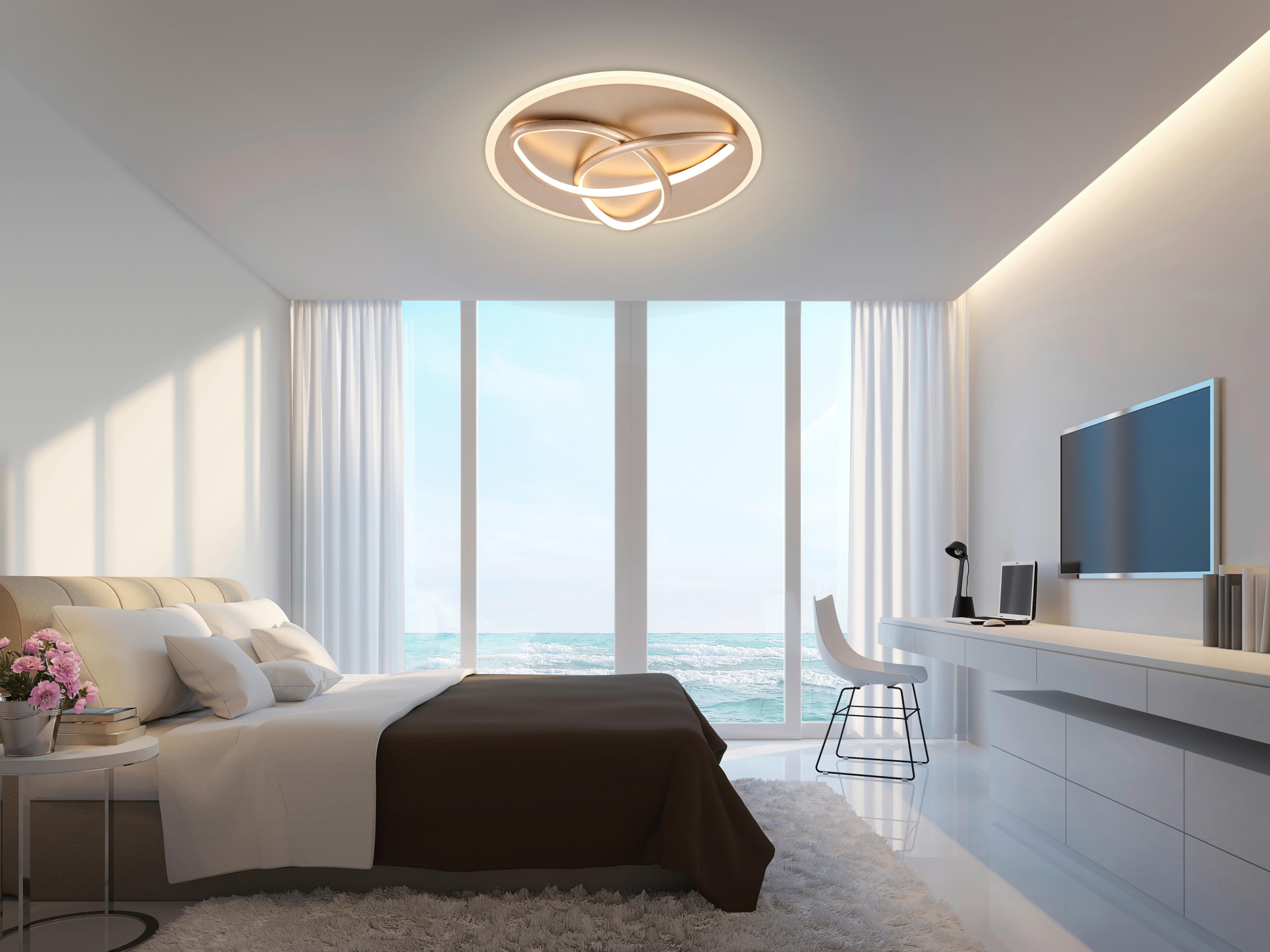 LED-TAKLAMPA FIBMO - cappuccino, Modern, metall/plast (40/7cm) - Premium Living