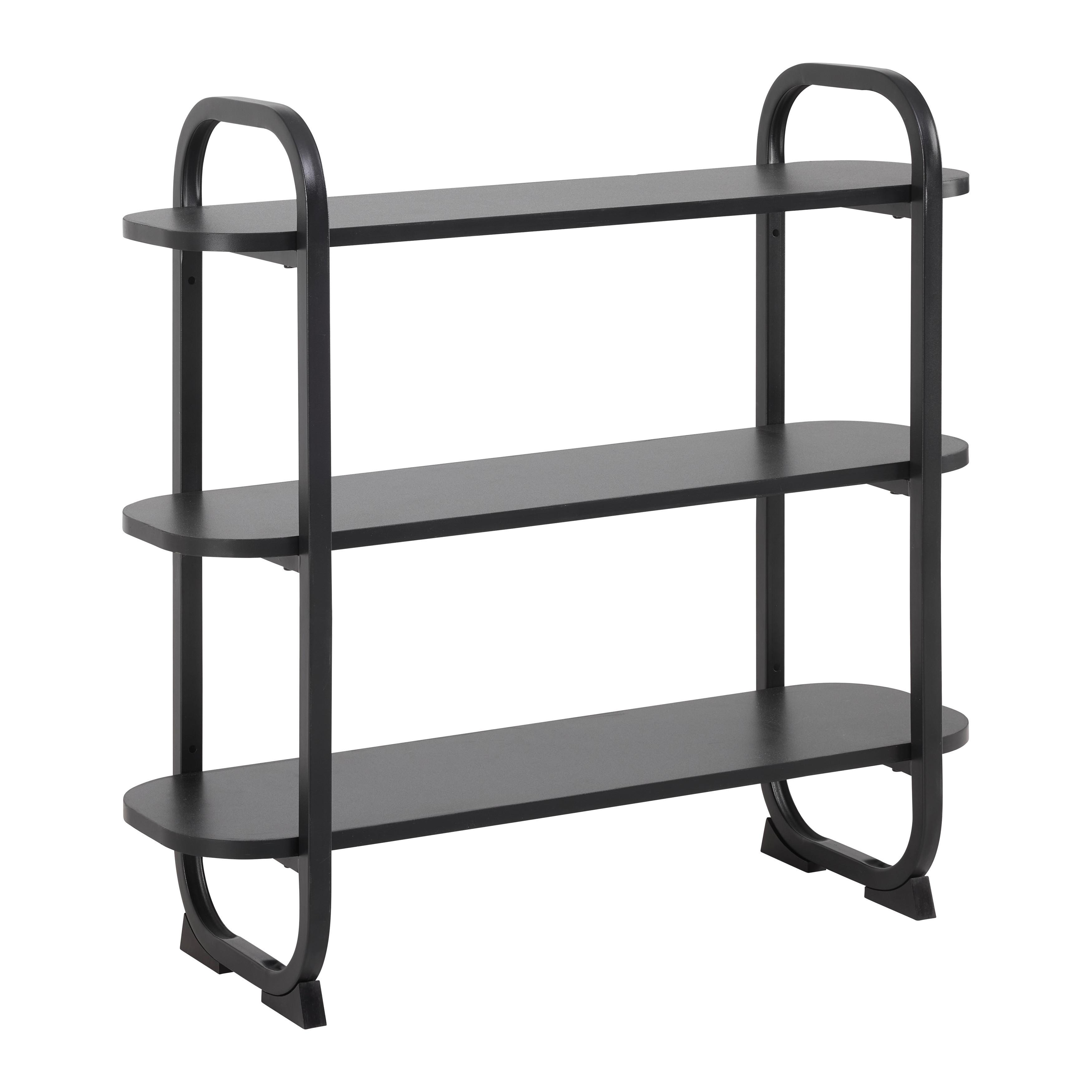 HYLLA BEND -EXKLUSIV- - svart, Modern, metall/trämaterial (76/72/27cm) - Mömax
