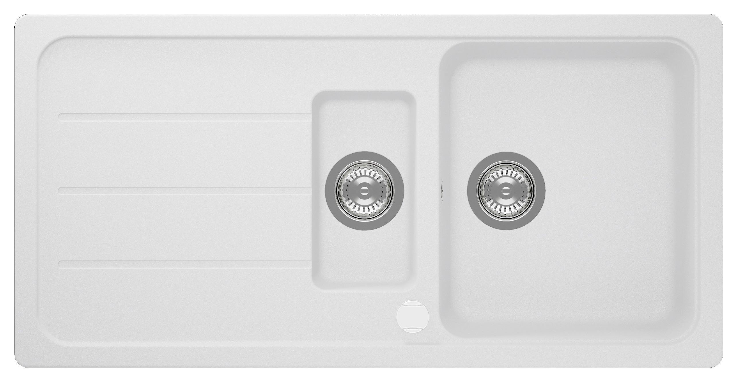 Pomivalno Korito Austin, 100x50cm - bela, Design, kamen (100/20/50cm) - Respekta