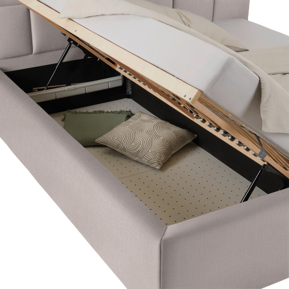 Oblazinjena Postelja Bogner, 160x200, Peščena Barva - barve kroma/peščene barve, Konvencionalno, tekstil (160/200cm) - Premium Living