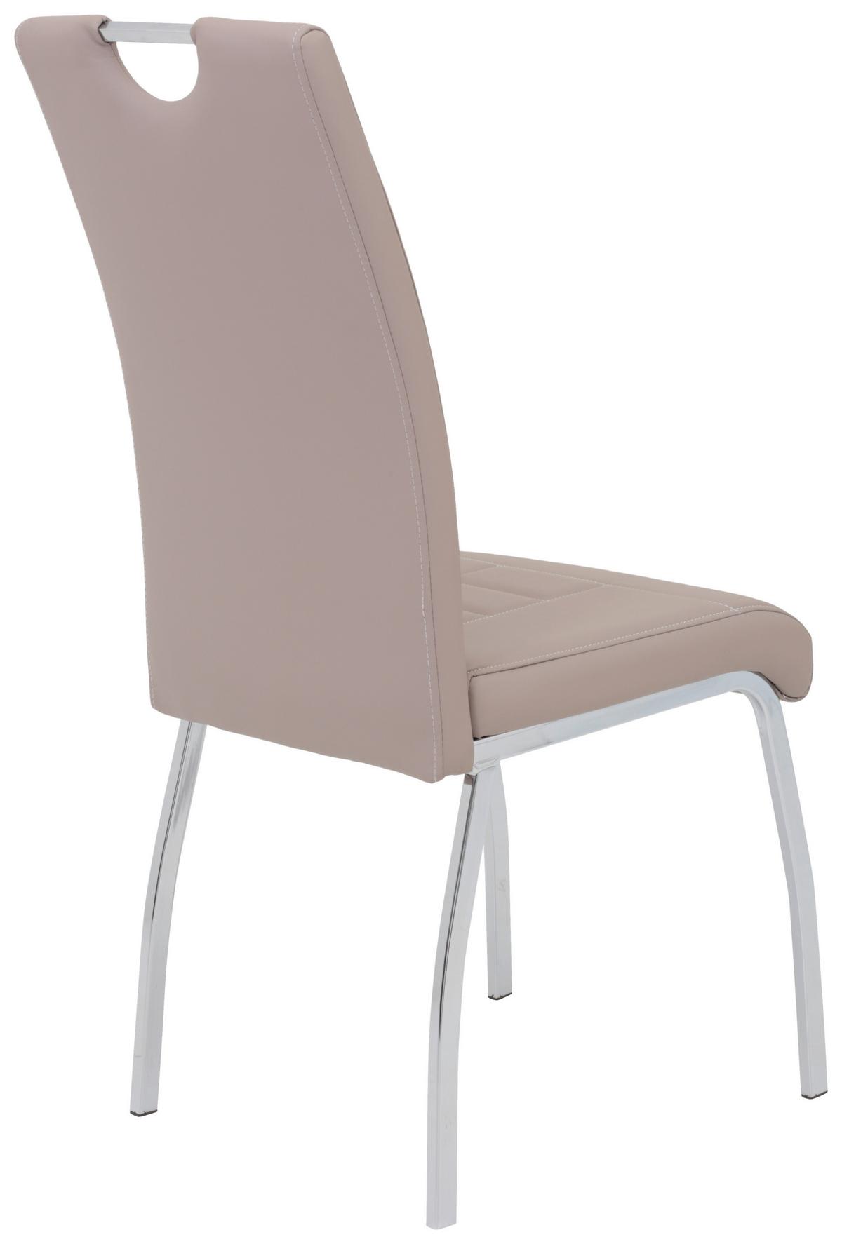 Swingstuhl-Set Andrea Cappucino 4er-Set - Chromfarben/Weiß, MODERN, Textil/Metall (43/100/64cm) - MID.YOU