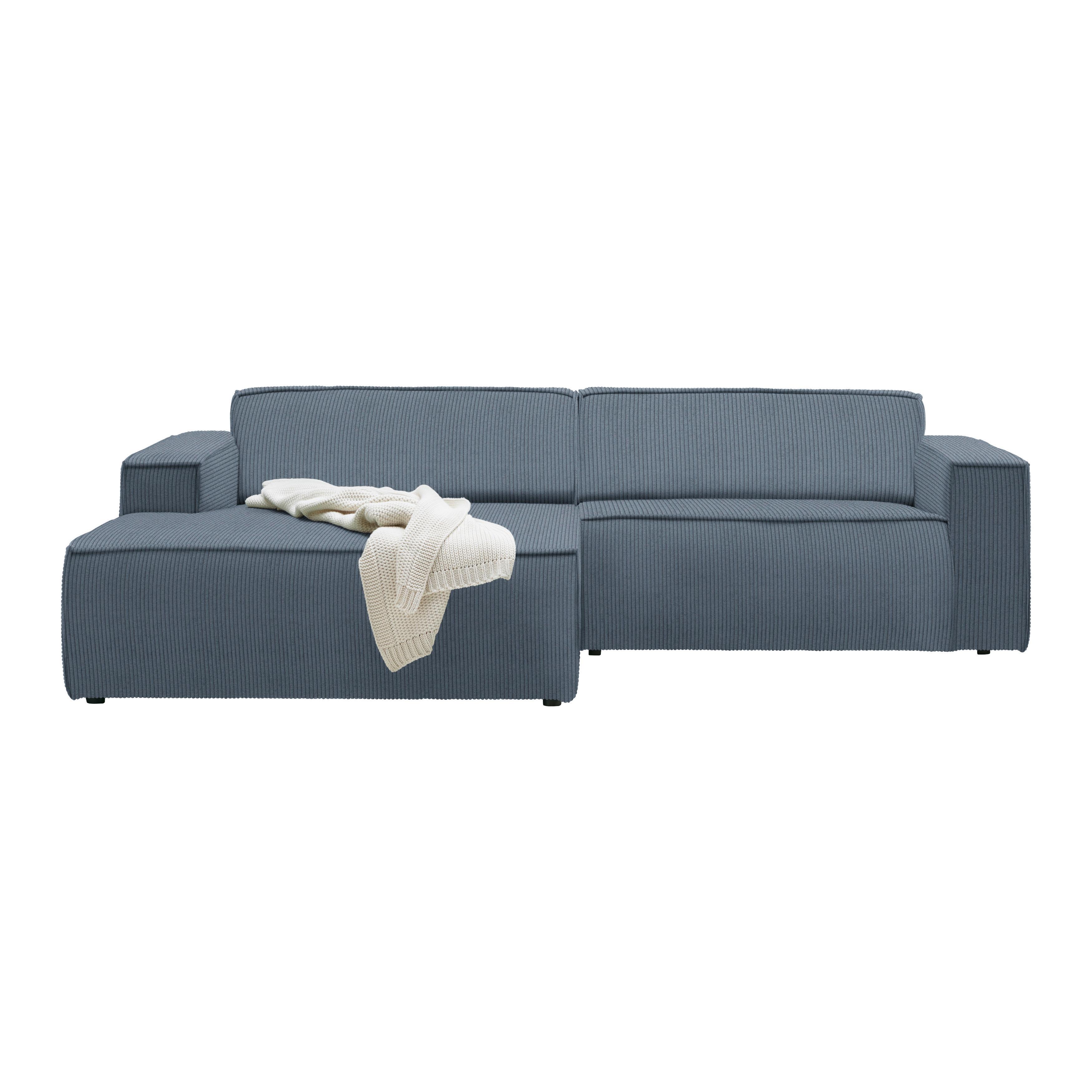 Wohnlandschaft Loft Blaugrau - Blaugrau/Schwarz, MODERN, Kunststoff/Textil (172/75/265cm) - Mömax