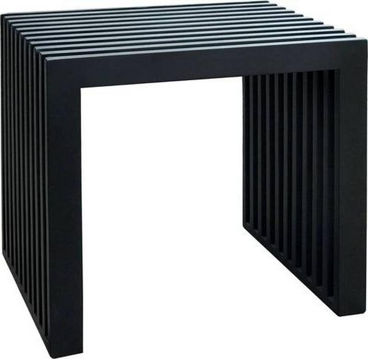 Hocker RIB ca. 45x43x35 cm - Schwarz, KONVENTIONELL, Holz (45/43/35cm) - MID.YOU