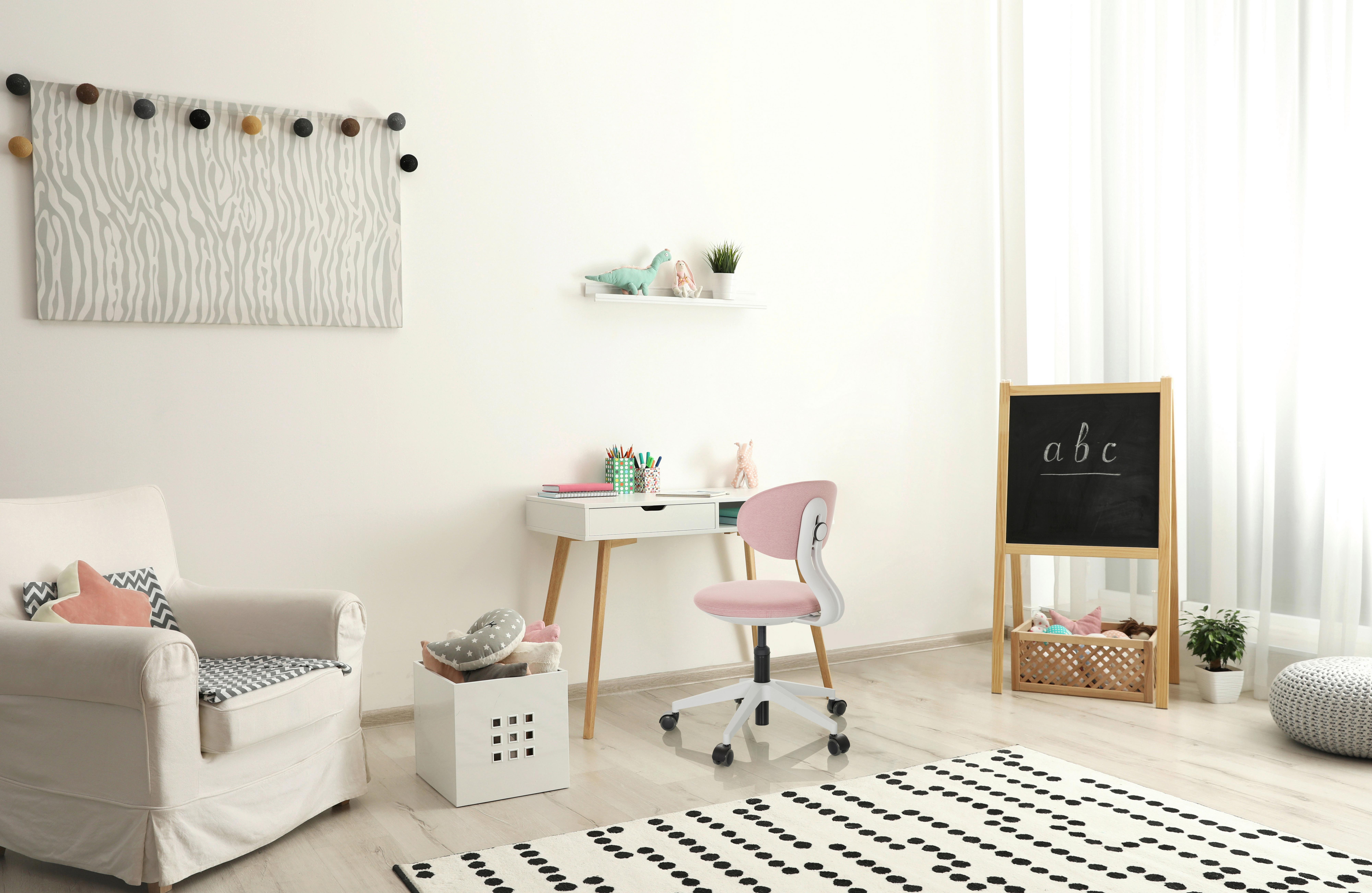 Jugenddrehstuhl Minimovo ca.42x66-87x52cm Rosa - Rosa/Weiß, Basics, Kunststoff/Textil (42/66-87/52cm) - MID.YOU