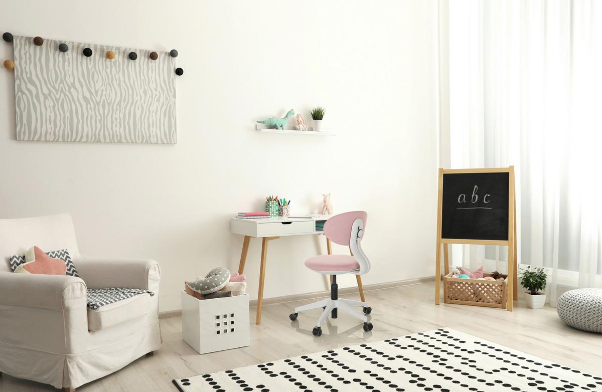 Otroški Vrtljivi Stol Minimovo, Roza - roza/bela, Basics, umetna masa/tekstil (42/66-87/52cm) - MID.YOU