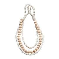 Függönyelkötő Holzperle - krémszínű, Romantik / Landhaus, textil/fa (55cm) - Modern Living