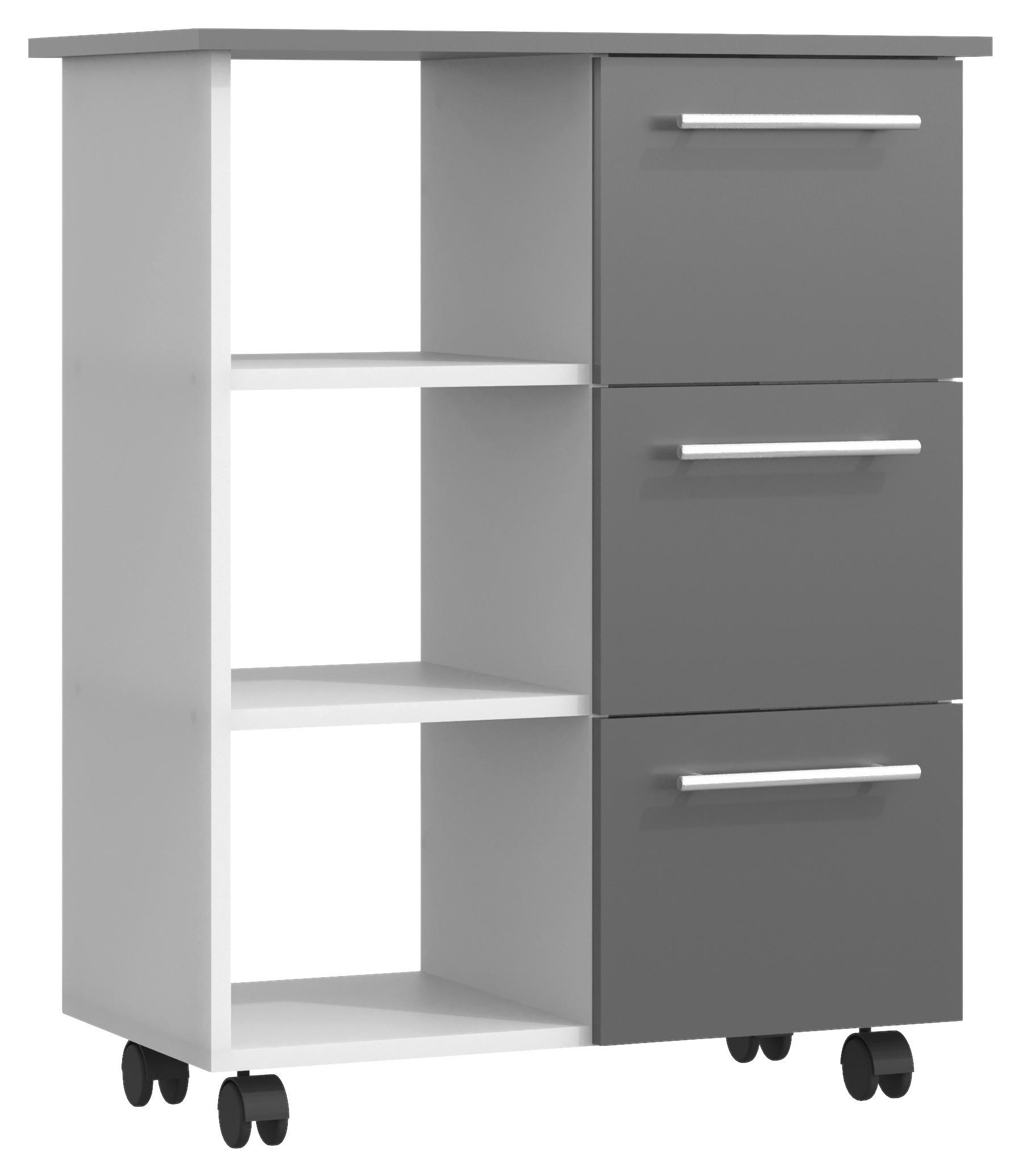 Večnamenski Voziček Esilo, Siva, Bela - bela/antracit, Design, leseni material (68/38/85cm) - MID.YOU