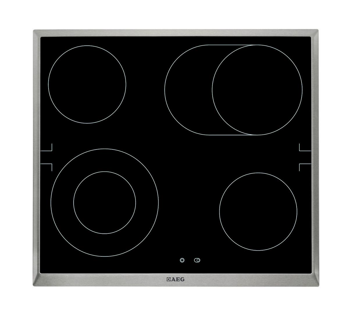 Glaskeramikkochfeld HE604060XB - KONVENTIONELL, Glas/Metall (57,6/3,8/51,6cm) - AEG