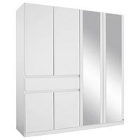 DULAP USI ROTATIVE TÜBINGEN - alb, Design, sticlă/material pe bază de lemn (181/197/54cm) - Modern Living