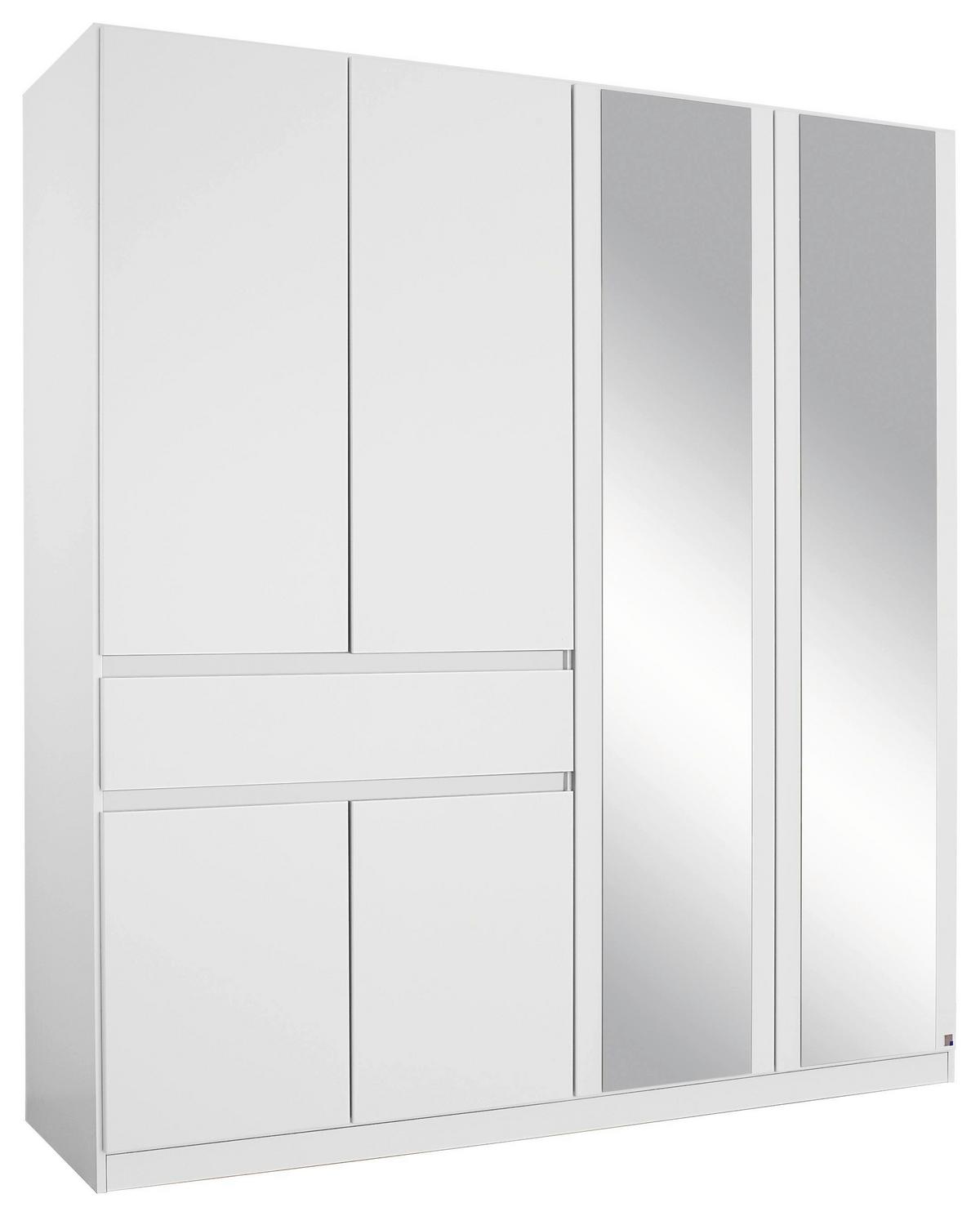 DULAP USI ROTATIVE TÜBINGEN - alb, Design, sticlă/material pe bază de lemn (181/197/54cm) - Modern Living