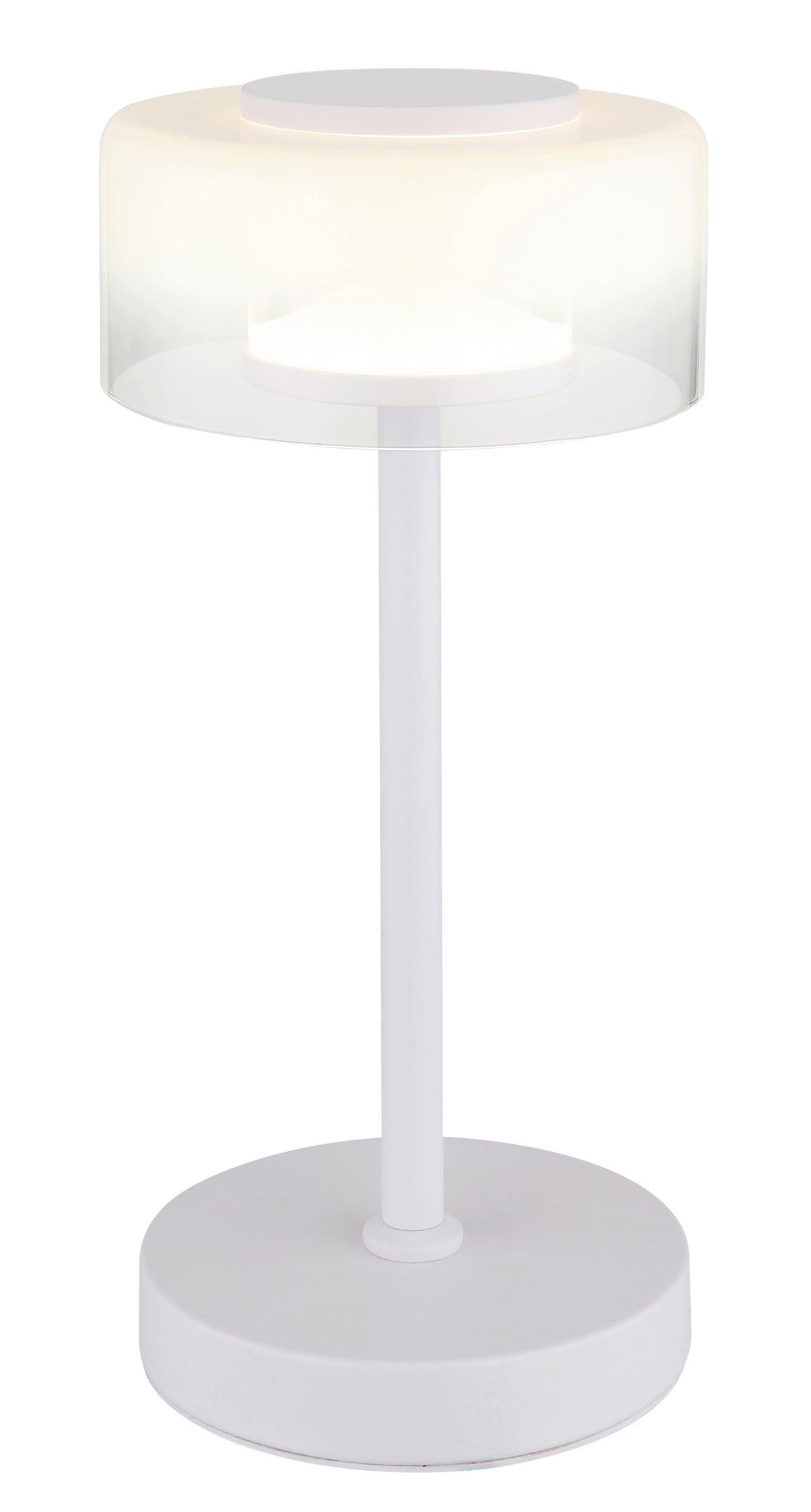 LED-TISCHLEUCHTE 16024TW  BELINDA - Klar/Weiss, Design, Glas/Kunststoff (15/32,5cm) - Globo