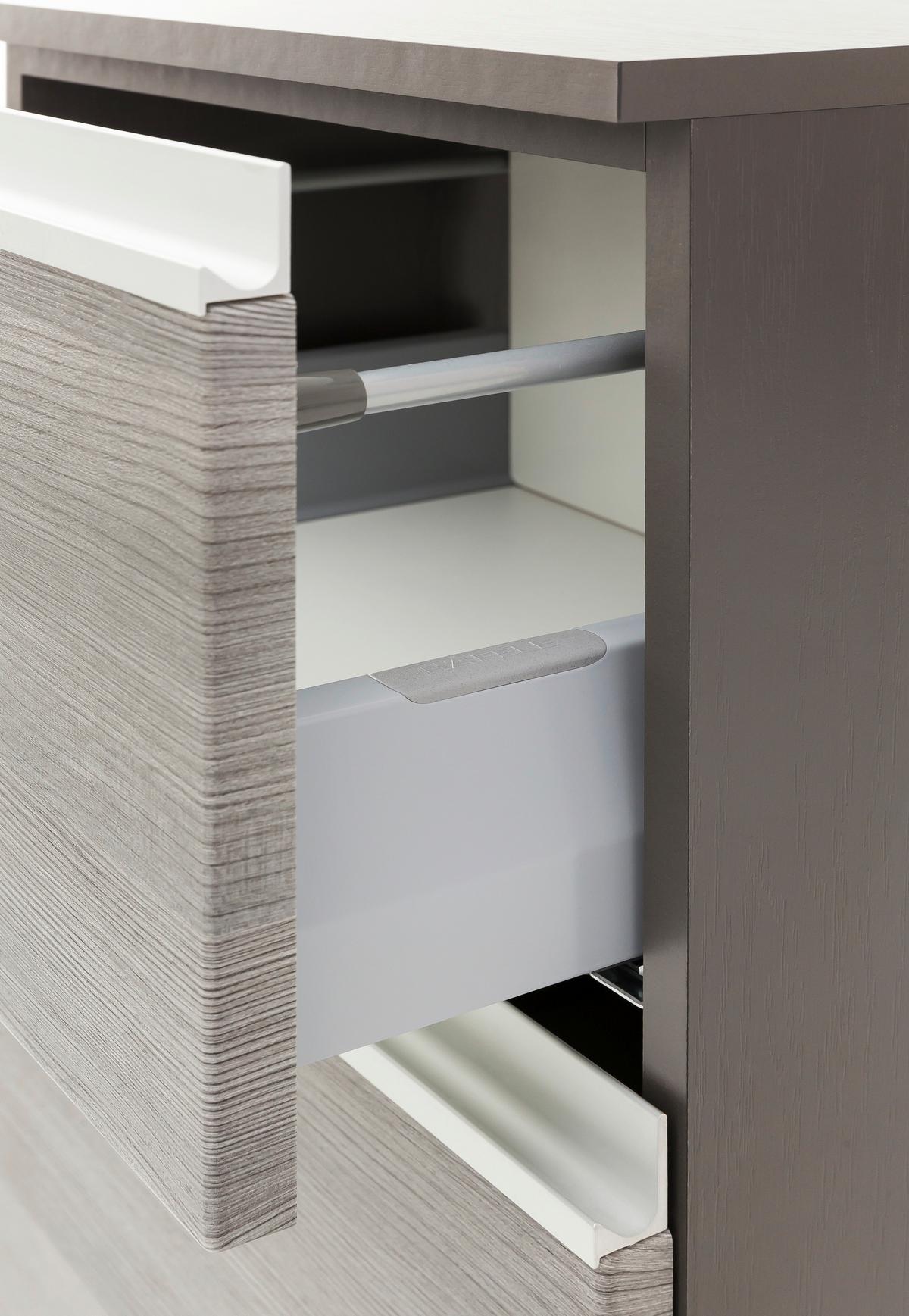 Hochschrank in Grau 'Arezzo' - Silberfarben/Alufarben, Basics, Holzwerkstoff/Kunststoff (40/180/35cm) - Held