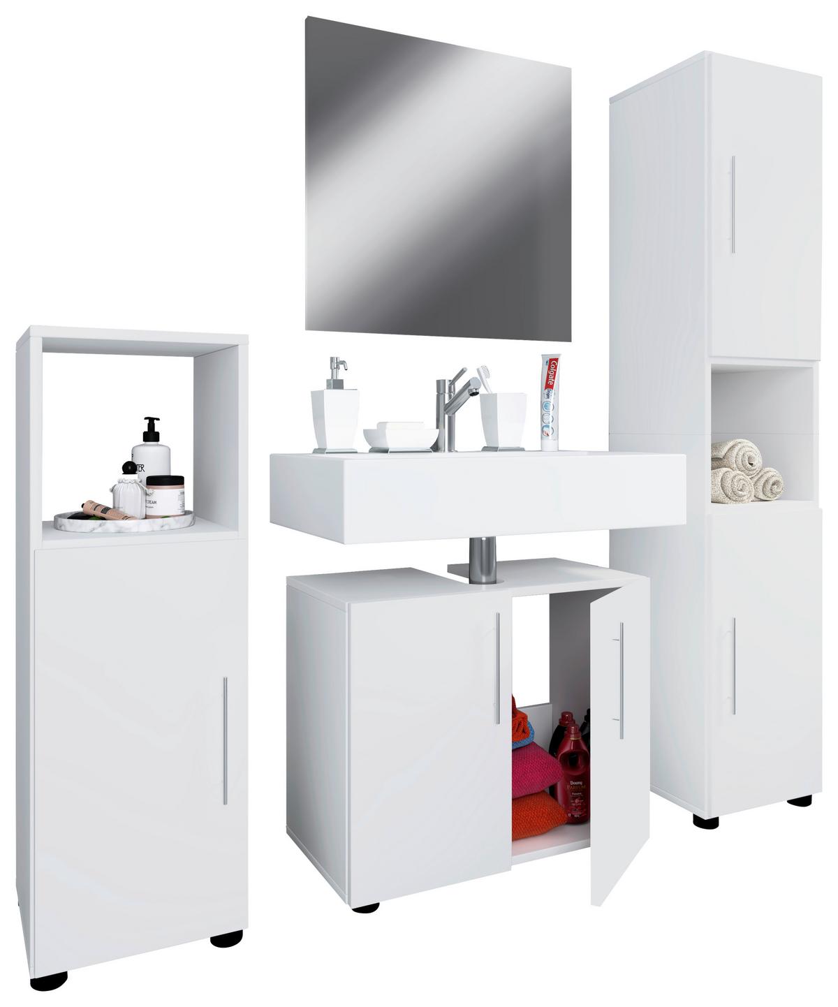 Kopalnica Flandu Ii, Bela - bela, Moderno, leseni material (122cm) - MID.YOU