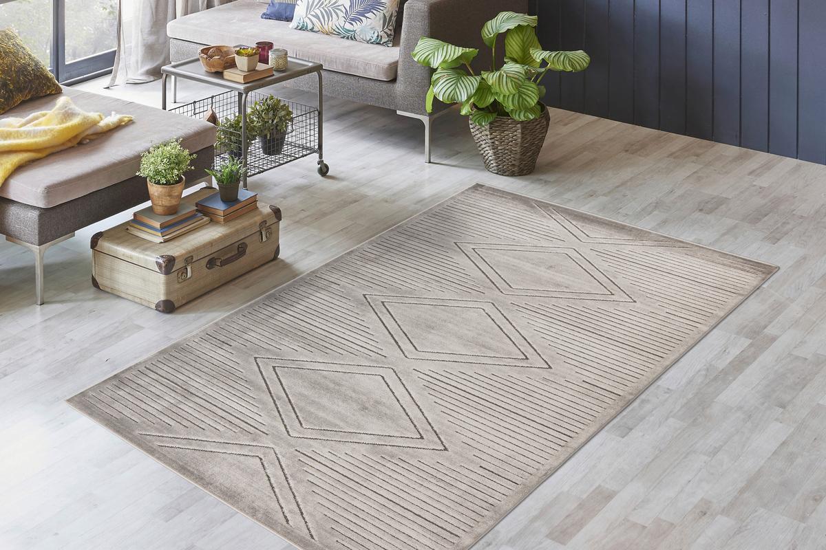 Flachwebeteppich Madita 100 - Grau, Konventionell, Textil (160/230cm) - Kayoom